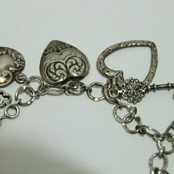 💘RARE Victorian Era Sterling Repousse Charm Bracelet💝 - Picture 5 of 5